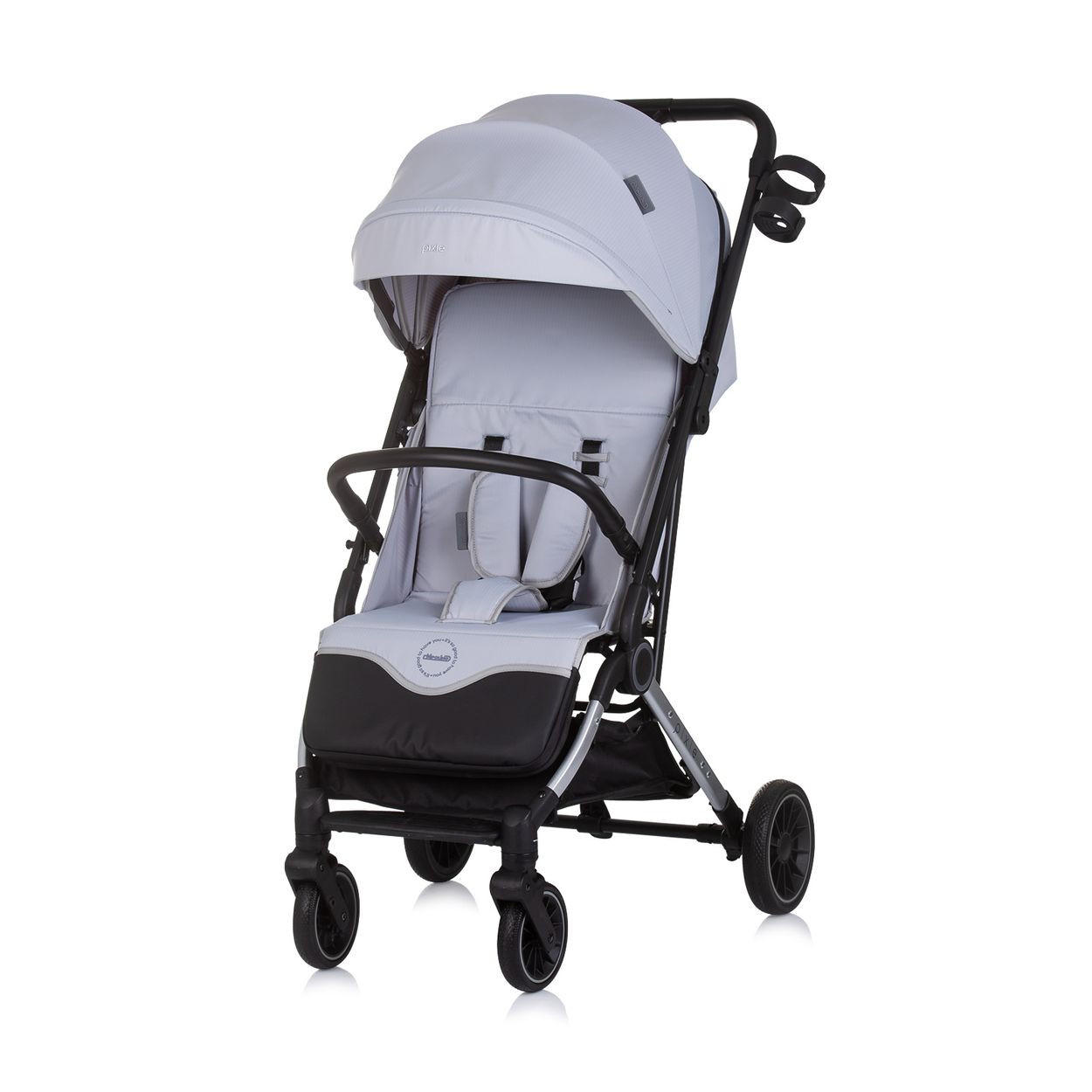 BUGGY Pixie hellgrau zusammenklappbar Getränkehalter Korb 22 kg - Hellgrau/Grau, Metall (78/53/104cm) - Chipolino