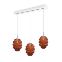 HÄNGELEUCHTE Echos 3-flammig Braun Ø 25cm - Braun/Weiß, Glas (25/25/28cm) - s.luce