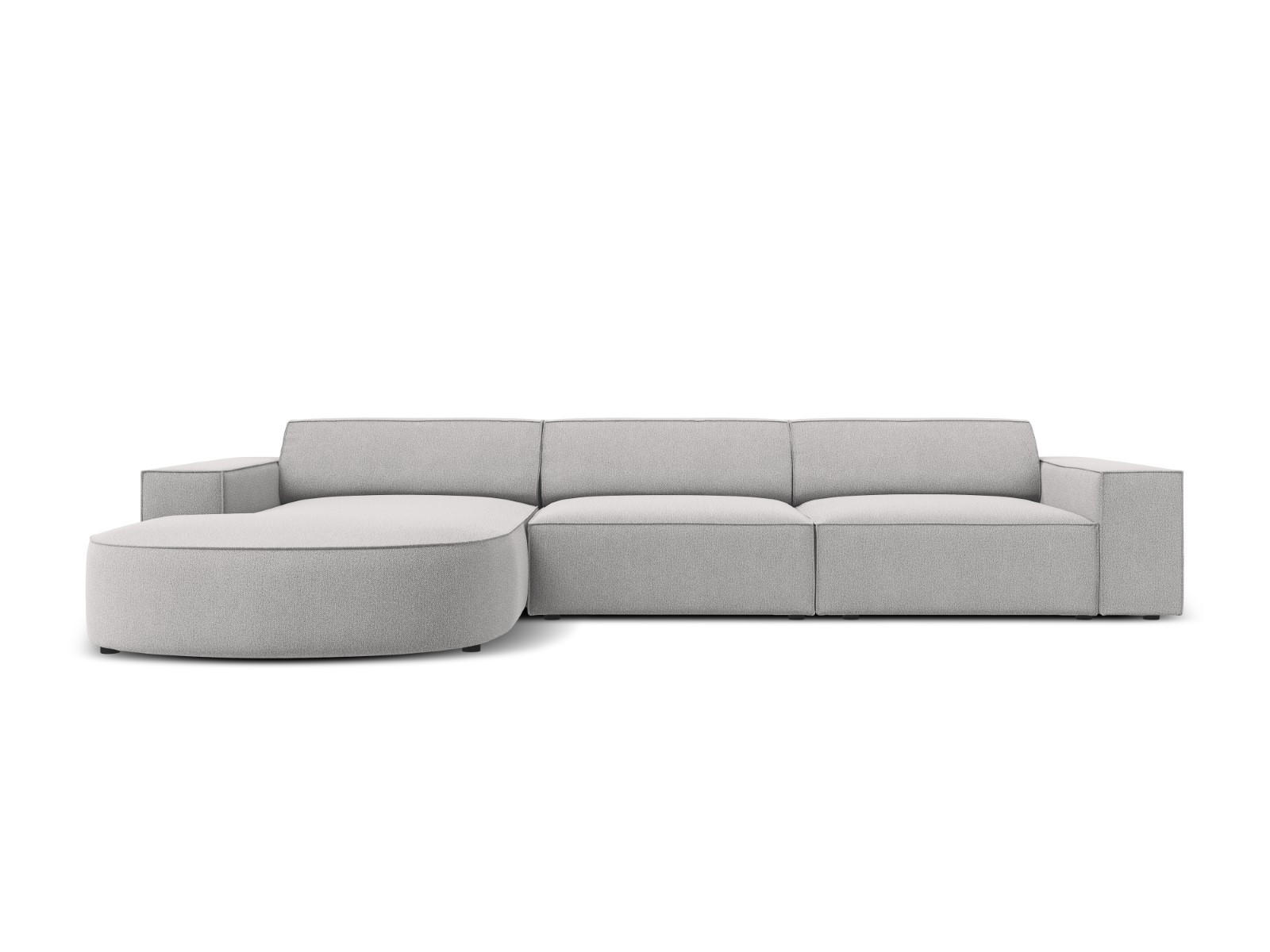 ECKSOFA links Jodie aus strukturiertem Stoff hellgrau 4 Sitzplätze - Hellgrau, Textil (166/284cm) - Micadoni