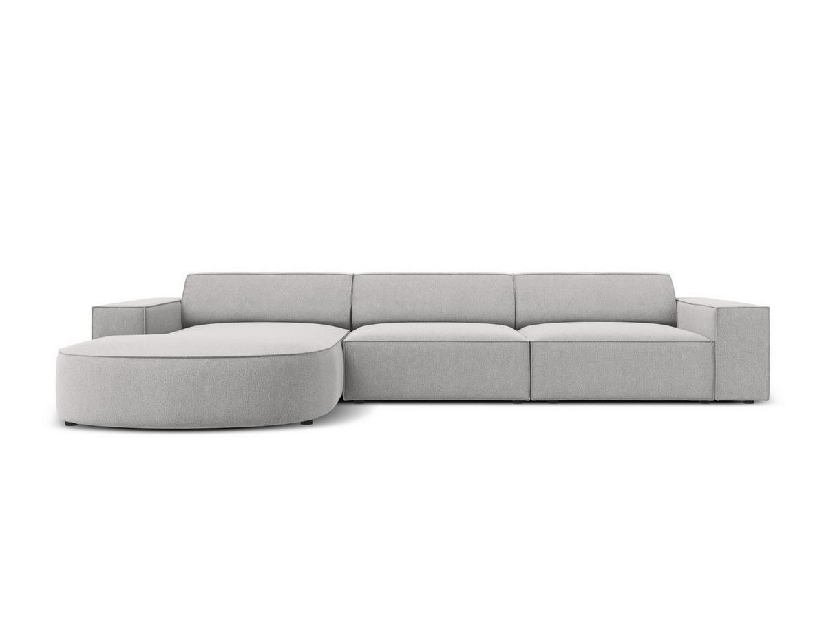 ECKSOFA links Jodie aus strukturiertem Stoff hellgrau 4 Sitzplätze - Hellgrau, Textil (166/284cm) - Micadoni