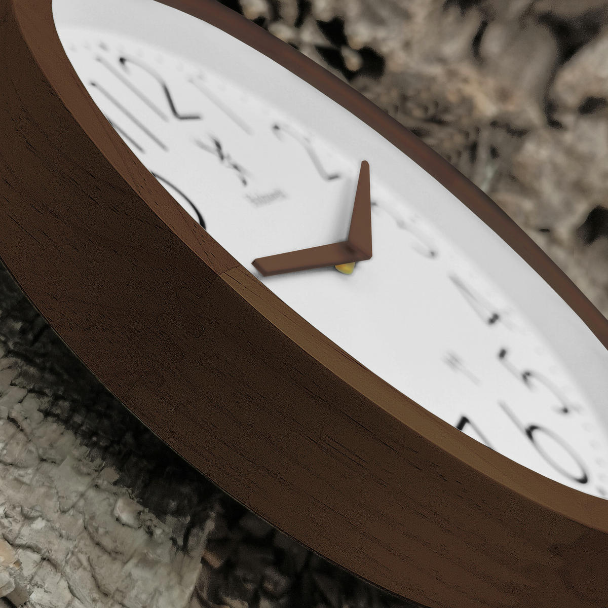 WANDUHR Holz Designer KRONBERG (FUNK) Loft Wand Uhr, braun, weiß - Dunkelbraun, Glas/Holz (30/30/4.2cm) - Holzwerk