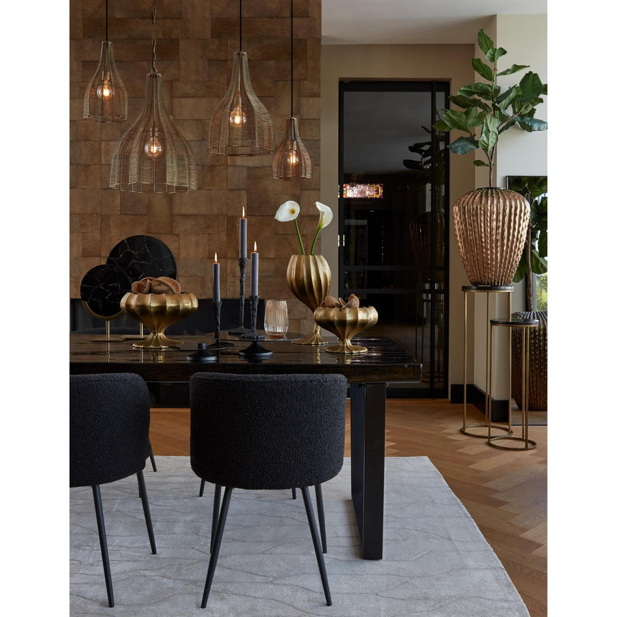 HÄNGELAMPE Mariama Bronze 35/35/50 cm - Bronzefarben, Metall (35/35/50cm) - Light & Living