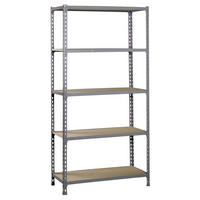 SCHWERLASTREGAL Muli HxBxT 180 x 90 x 30 cm 5 Fachböden Fachlast 150 kg Grau - Grau, Metall (90/180/30cm) - PROREGAL