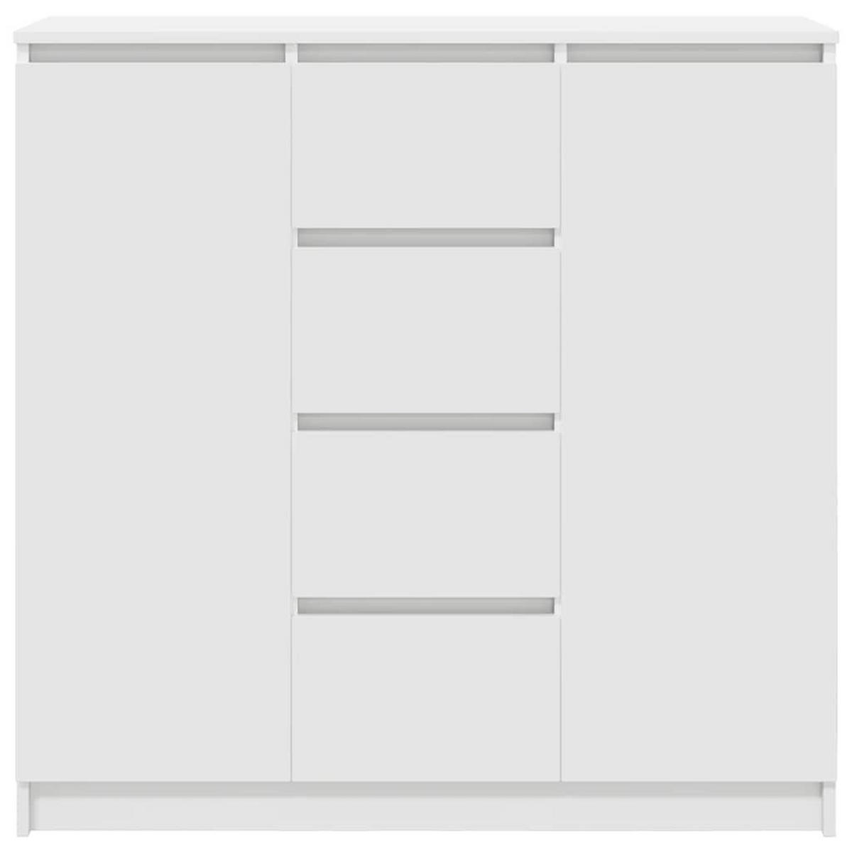 SIDEBOARD Mit Schubladen Weiss 100,5/35/98,5 Cm Holzwerkstoff - Weiß, Holzwerkstoff (35/98.5/100.5cm) - vidaXL