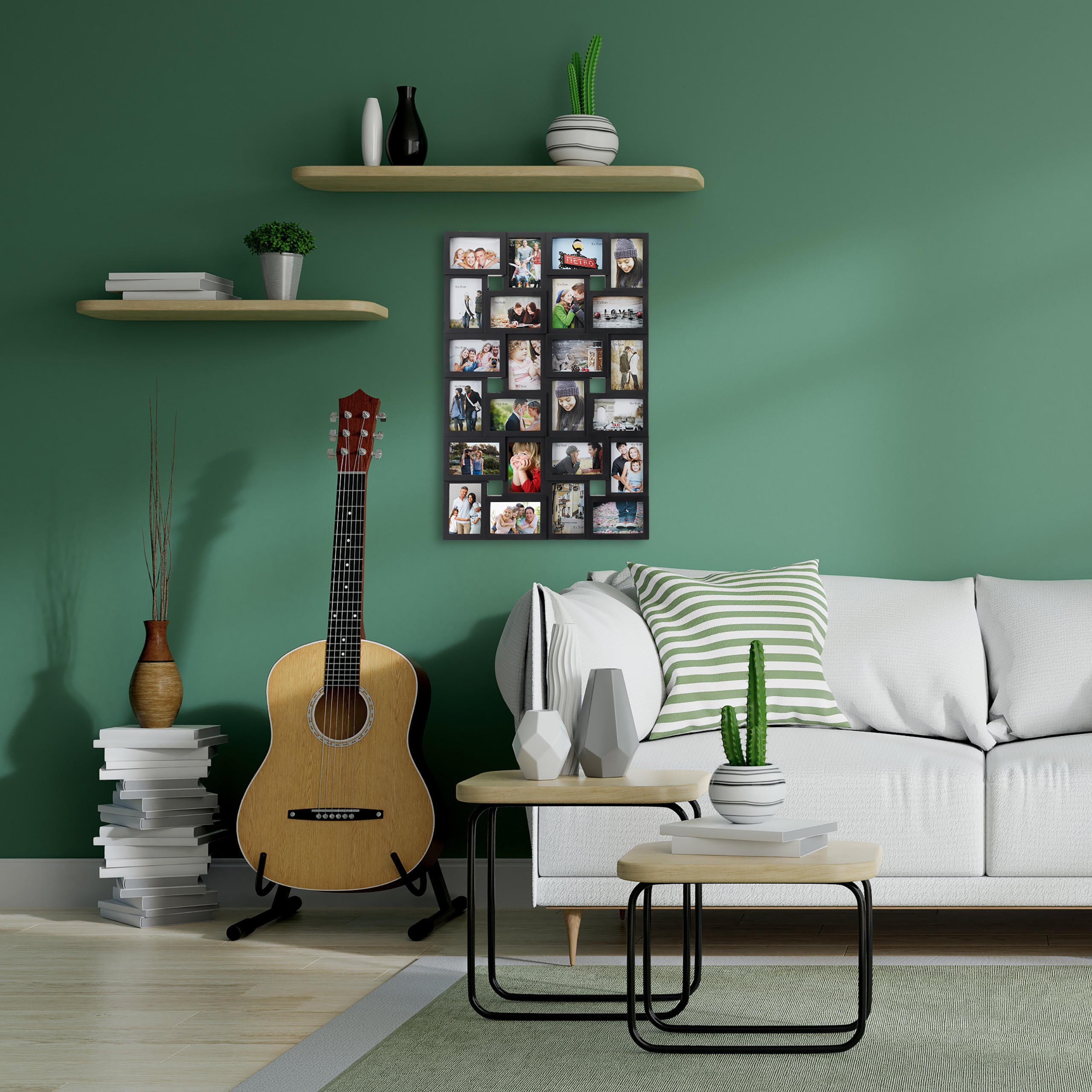 BILDERRAHMEN - Schwarz, Wellpappe/Kunststoff (86/57/3cm) - Relaxdays