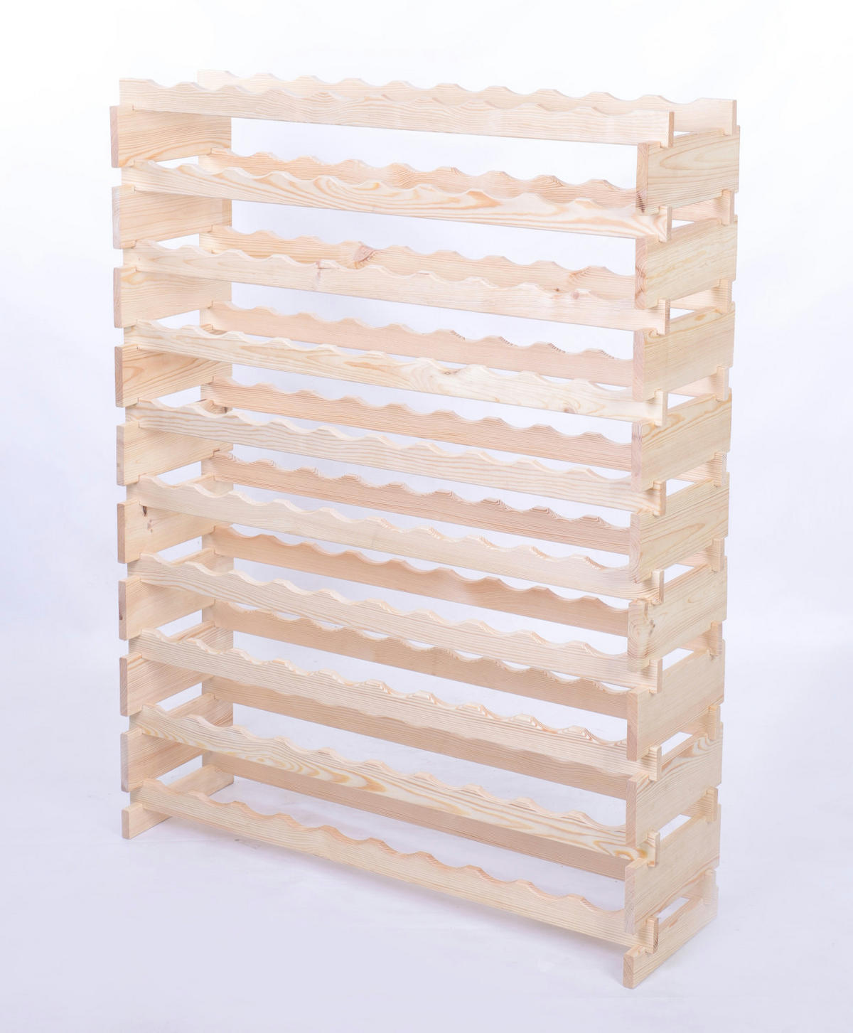 WEINREGAL VINOTECA FLEX PRO HxBxT 135x103x28cm 100 Flaschen auf 10 Ebenen Natur unbehandelt - Naturfarben, Holz (103/135/28cm) - PROREGAL