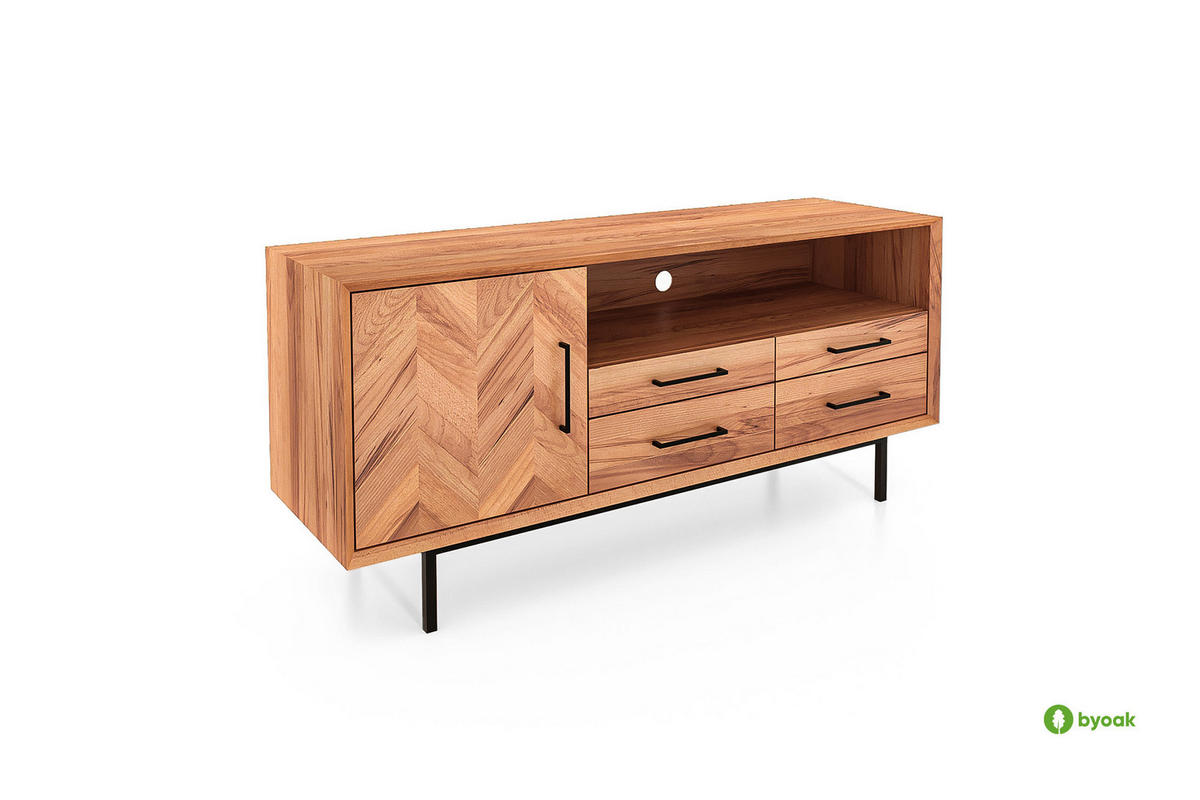 TV-STÄNDER BREIT LEON Kernbuche - Kernbuche, Holz (144/65/45cm) - byoak