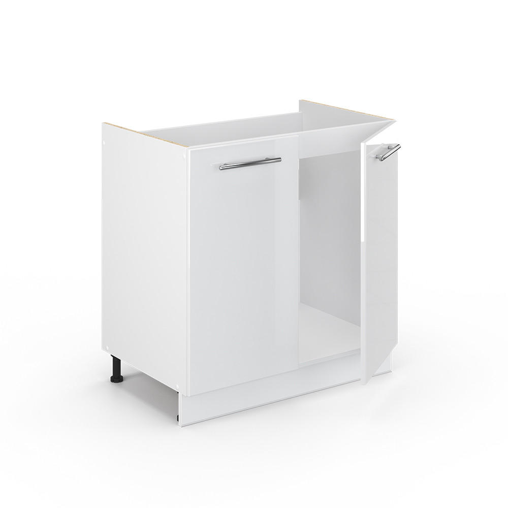 WASCHBECKENUNTERSCHRANK Fame-Line Weiß Hochglanz 80 x 82 cm ohne AP - Weiß Hochglanz/Weiß, Holzwerkstoff (80/82/51.6cm) - Vicco
