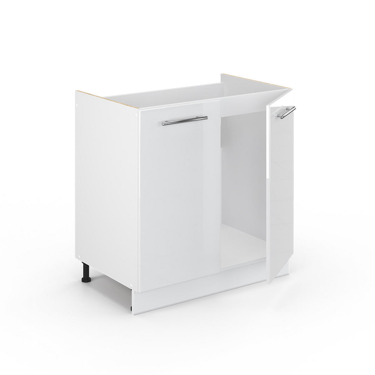 WASCHBECKENUNTERSCHRANK Fame-Line Weiß Hochglanz 80 x 82 cm ohne AP - Weiß Hochglanz/Weiß, Holzwerkstoff (80/82/51.6cm) - Vicco