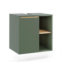 WASCHBECKENUNTERSCHRANK Viola Grün/Artisan 60 x 60 cm mit offenen Regalen - Eiche Artisan/Grün, Holzwerkstoff (60/60/46cm) - Vicco