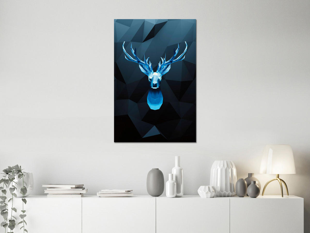 KUNSTDRUCK Schwarz 40/60 cm - Blau/Schwarz, Textil (40/60cm) - KUNSTLOFT