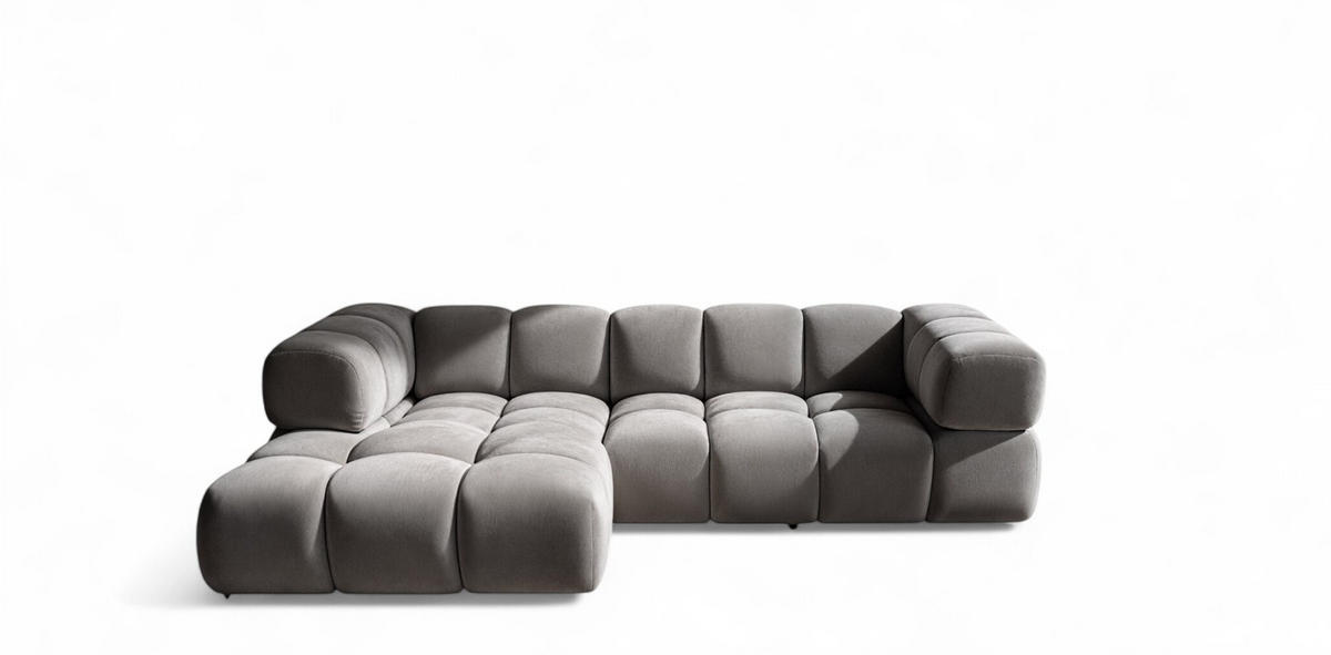 ECKSOFA Blanche In Bluvel - Grau, Holzwerkstoff/Textil (280/150cm) - Fun Möbel