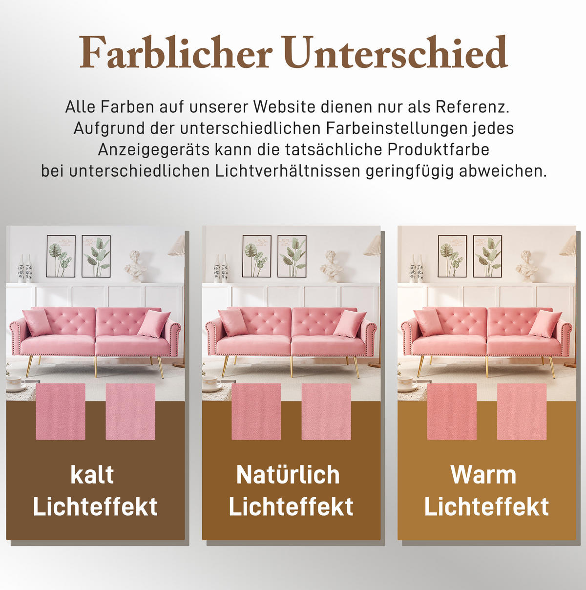 SCHLAFSOFA 2-Sitzer Samt mit 3-fach verstellbarer Doppel-Rückenlehne Rosa 173/75/70 cm - Rosa, Textil (70/173/75cm) - Redom