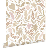 TAPETE Blätter und Blumen 50 x 900 cm - Beige, Papier (50/900cm) - ESTAhome