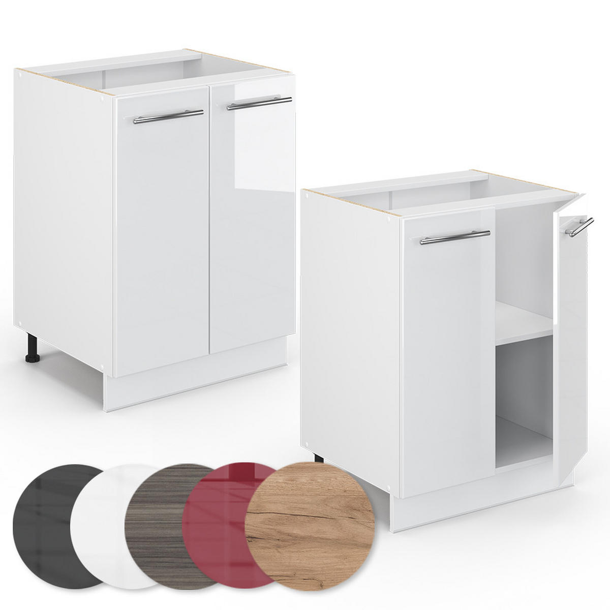 SPODNÍ SKŘÍŇKA KUCHYŇSKÉ LINKY Fame-Line Bílá vysoký lesk - bílá/vysoce lesklá bílá, kompozitní dřevo (60/82/51.6cm) - Vicco