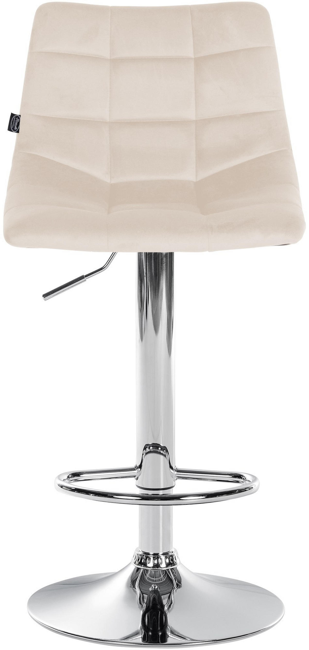 BARHOCKER Jerry Samt 87-108,5x43x46,5 cm Creme - Creme, Textil (43/87/46.5cm) - furnicato