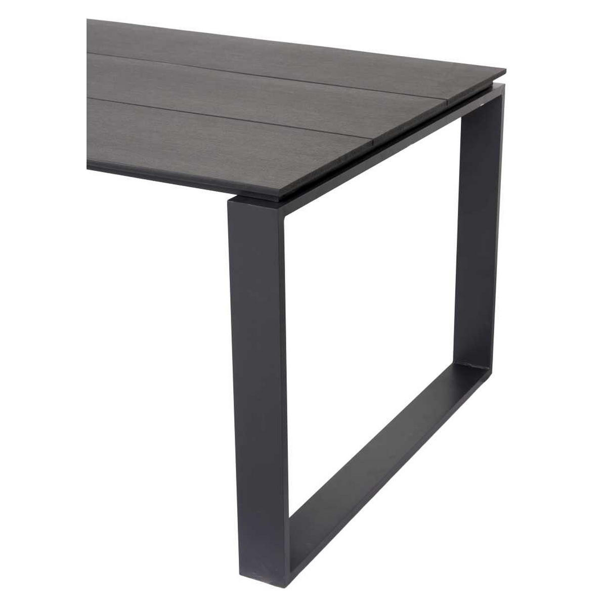 GARTENTISCH, Martinus, Schwarz, HDPE, 210 x 100 x 75 cm - Schwarz, Kunststoff (100/210/75cm) - ebuy24