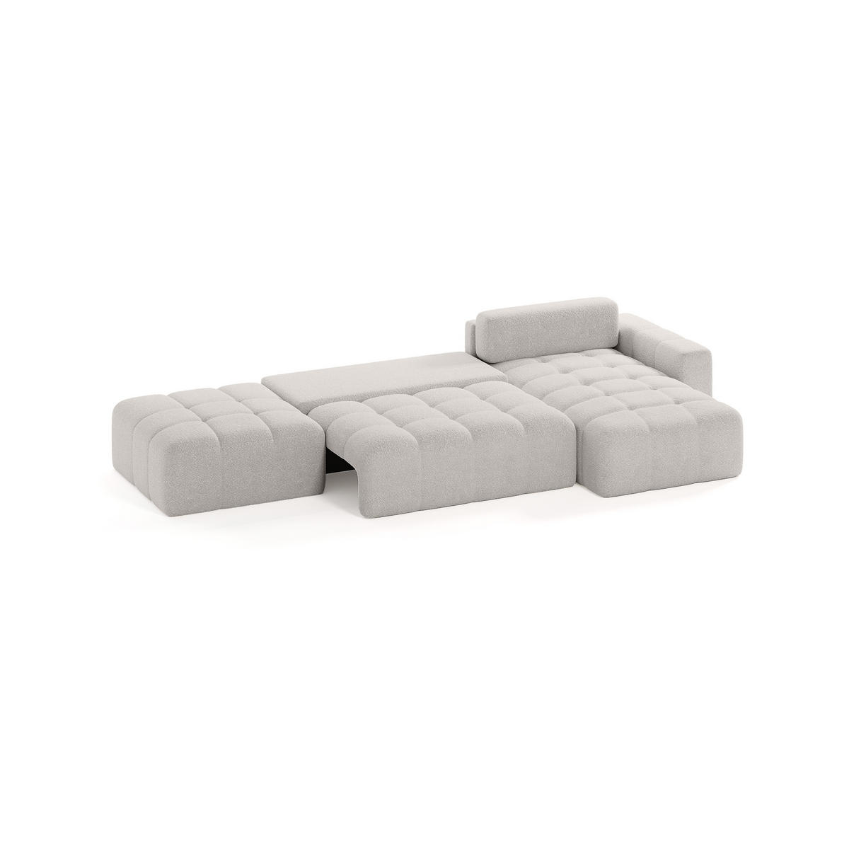 ECKSOFA RIFU LA mit Schlaffunktion, Silber - Grau, Textil (363/185cm) - Fedve