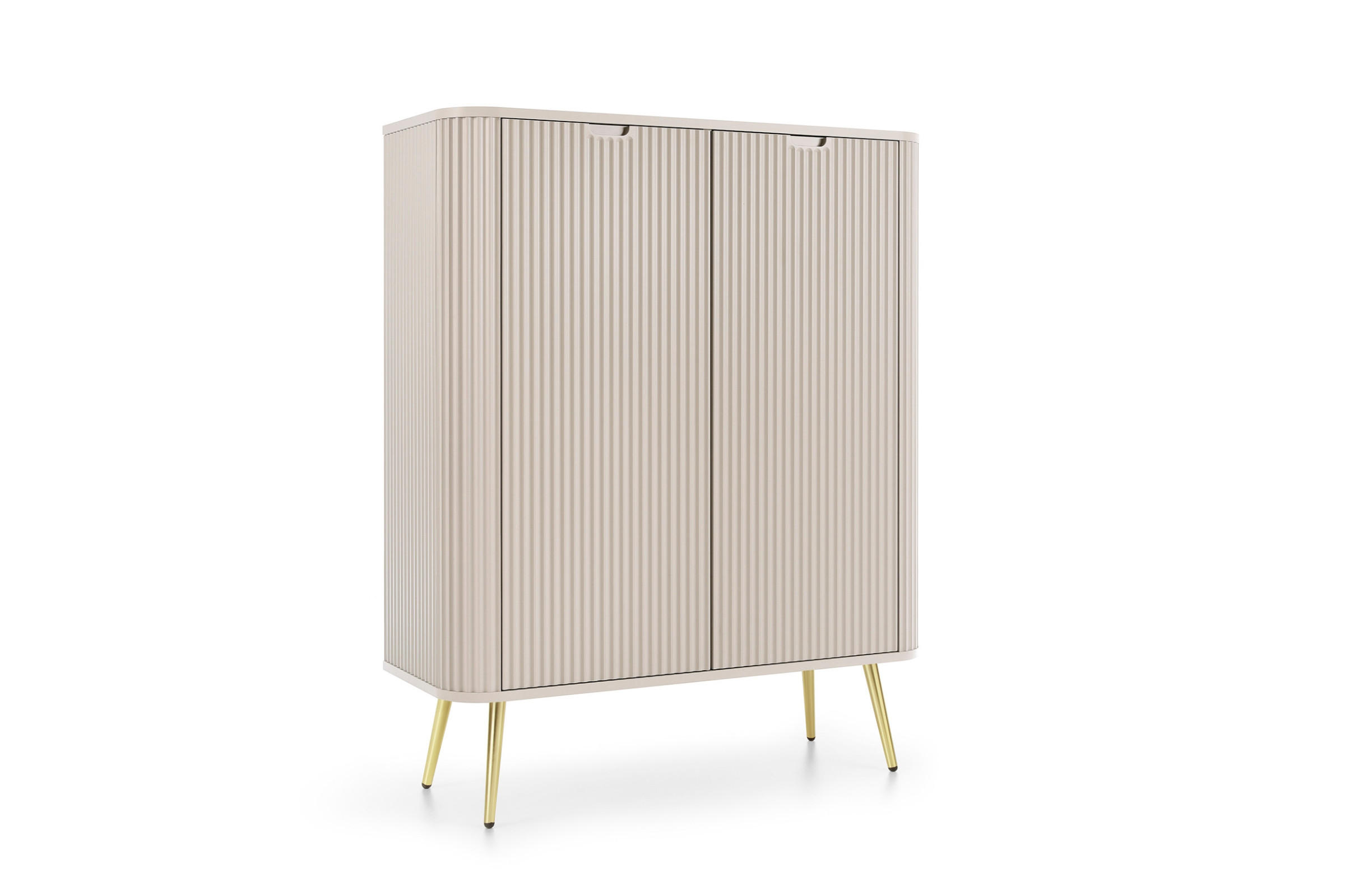 HOCHKOMMODE MODERNO 103/129/39 in Caschmir/Gold - Goldfarben/Creme, Holzwerkstoff (103/129/39cm) - Deine Möbel 24