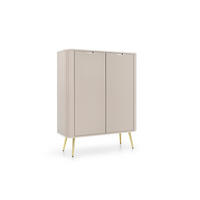 HOCHKOMMODE MODERNO 103/129/39 in Caschmir/Gold - Goldfarben/Creme, Holzwerkstoff (103/129/39cm) - Deine Möbel 24