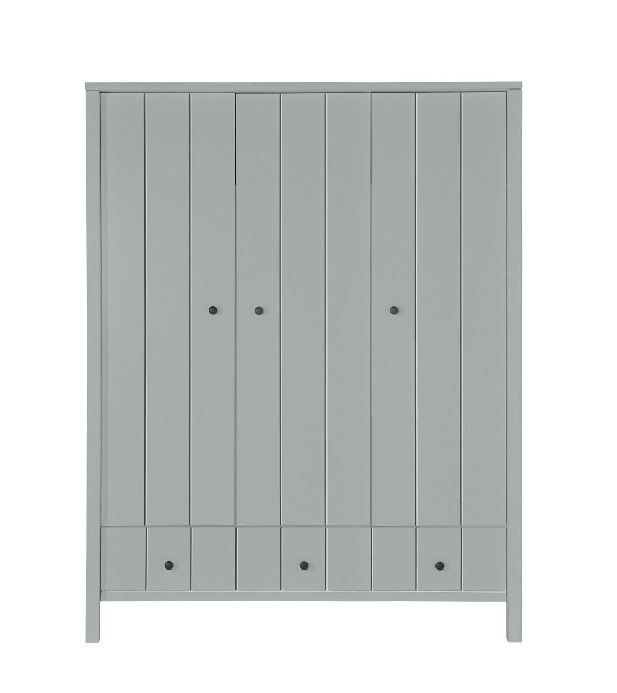 KINDERKLEIDERSCHRANK Allpin_3, 3-türig – ideal für das Kinderzimmer - Grau, Holzwerkstoff (148.5/190/55cm) - RAUMHIRSCH FURNITURE
