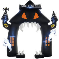HALLOWEEN-TORBOGEN DE-42078 4 Geister mit LED Weiß - Schwarz, Kunststoff (300/300/76cm) - ComfortXL