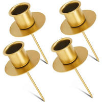 KERZENHALTER 4-teiliges Set Gold - Goldfarben, Metall (5/2.5/10.5cm)
