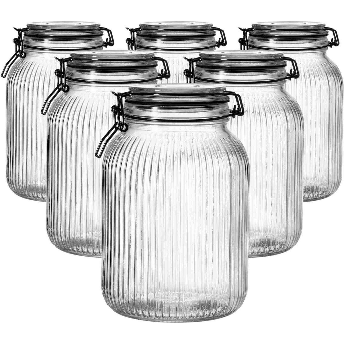 VORRATSGLÄSER MIT CLIP-VERSCHLUSS Lumos transparent 1,9 l 6er Set - Transparent, Glas (13/20/13cm) - Ritzenhoff Breker