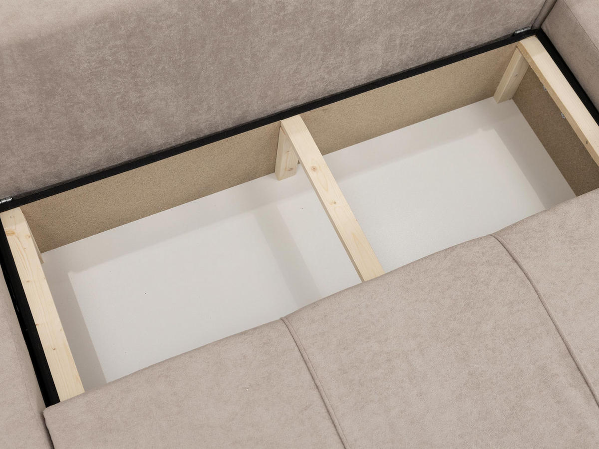WOHNLANDSCHAFT Furyn U - Beige/Schwarz, Holz/Kunststoff (312/82/145cm) - MIRJAN24