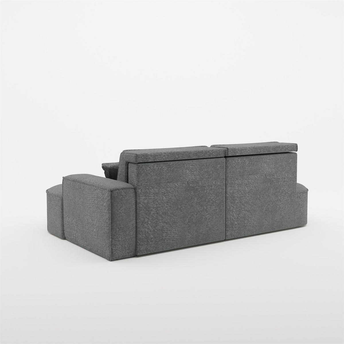 ECKSOFA Venedig Mit Schlaffunktion - Dunkelgrau, Holzwerkstoff/Textil (278/179cm) - Fun Möbel
