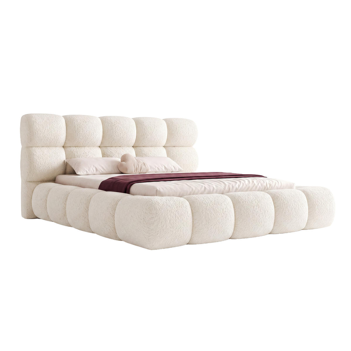 POLSTERBETT FERAGU 120x200 cm, Creme - Creme, Textil (200/120cm) - Fedve