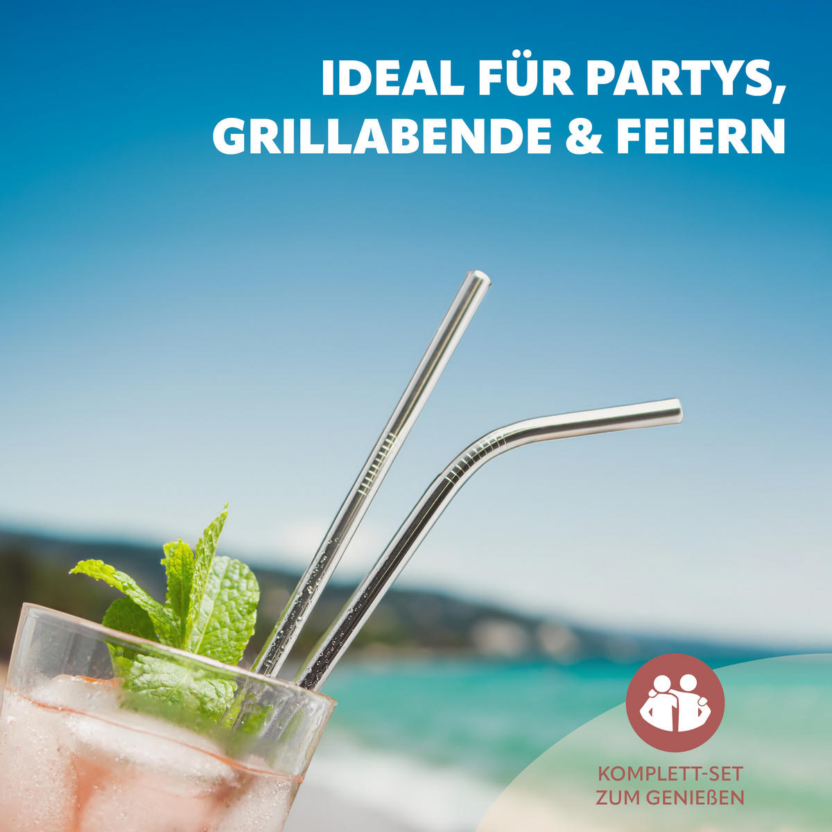 TRINKHALME, silber - Edelstahlfarben, Metall (0.6/26.5cm) - bremermann