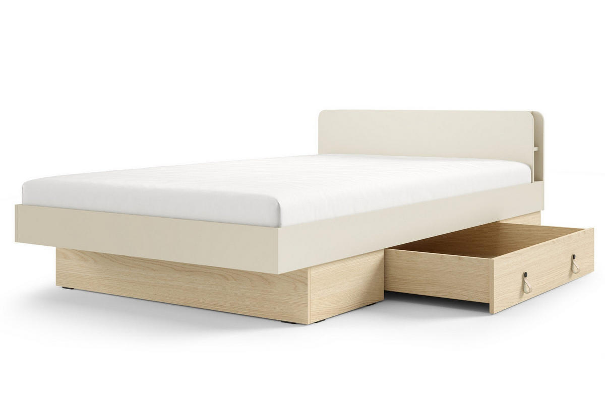 JUGENDBETT SOVI 19 120 / 200 cm in Macadamia / Eiche Mavelie - Eichefarben/Beige, Holzwerkstoff (120/200cm) - Deine Möbel 24