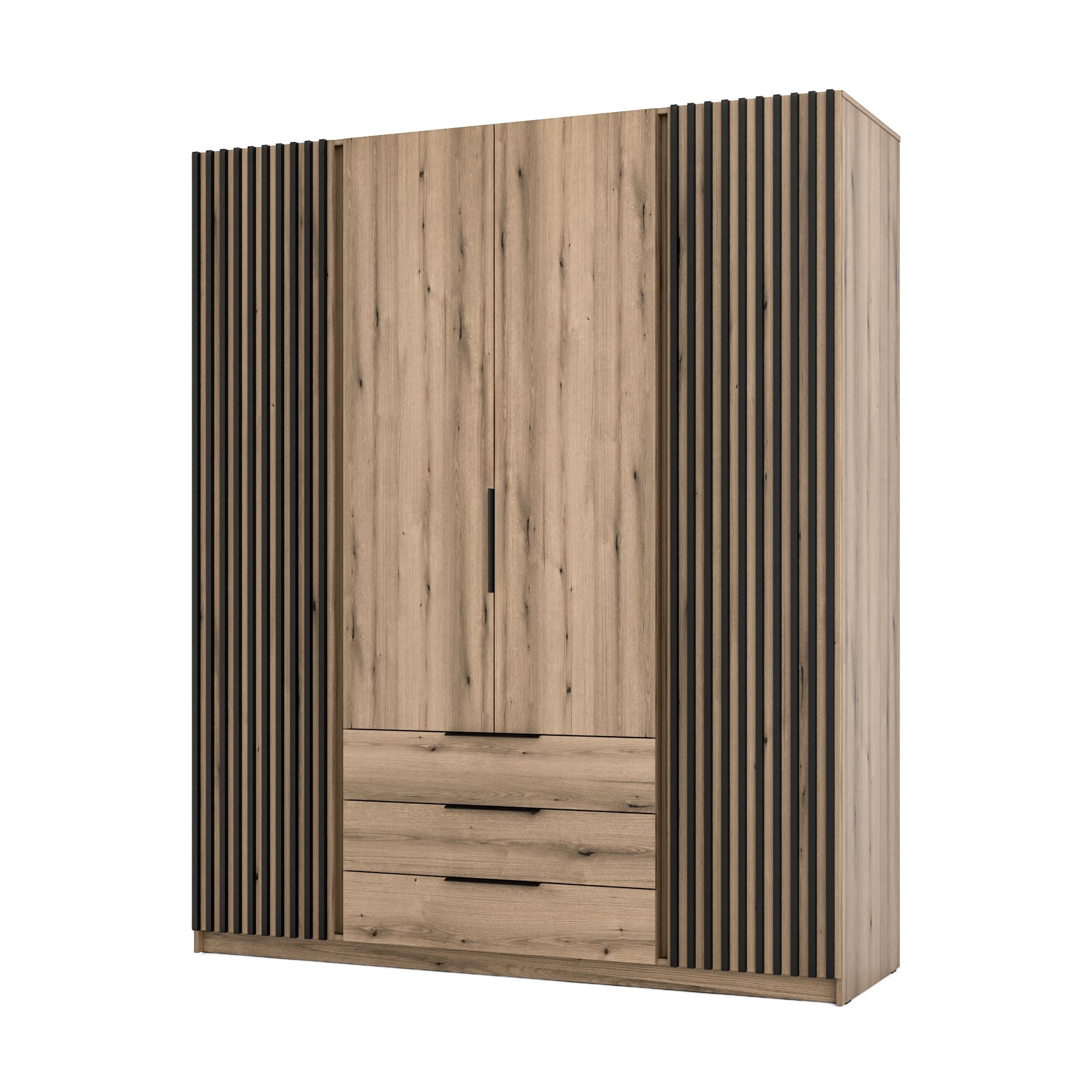DREHTÜRENSCHRANK CAGLIARI 200/239/61,9cm 4-türig Goldfarben - Goldfarben, Holzwerkstoff (200/239/61.9cm) - MASSENO