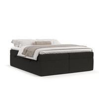 BOXBETT Lennon Schwarz 140/200 cm im Webstoff - Schwarz, Holz/Holzwerkstoff (140/200cm) - Maison de Reve