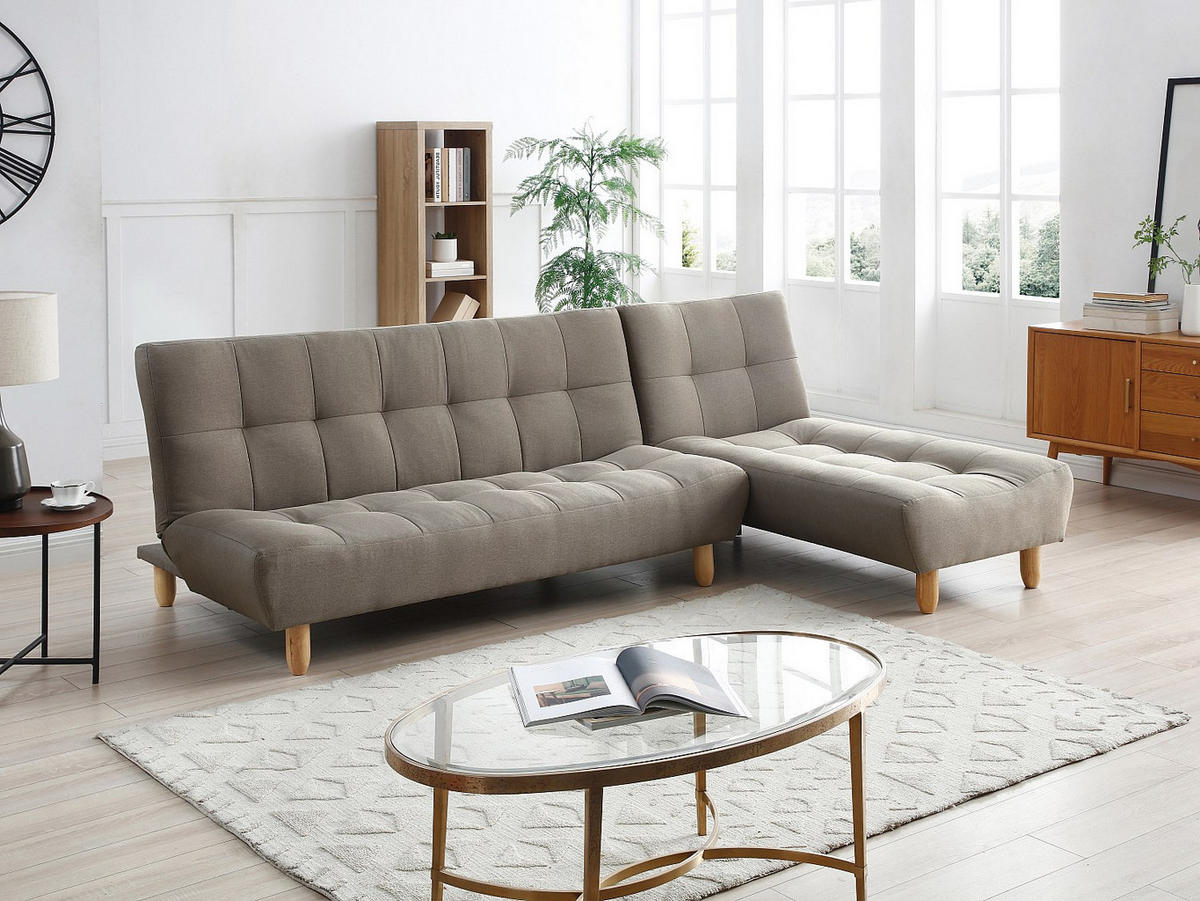SCHLAFSOFA - 4 Personen - Stoff - Taupe - - Taupe, Textil (84/87/165cm) - Vente-Unique