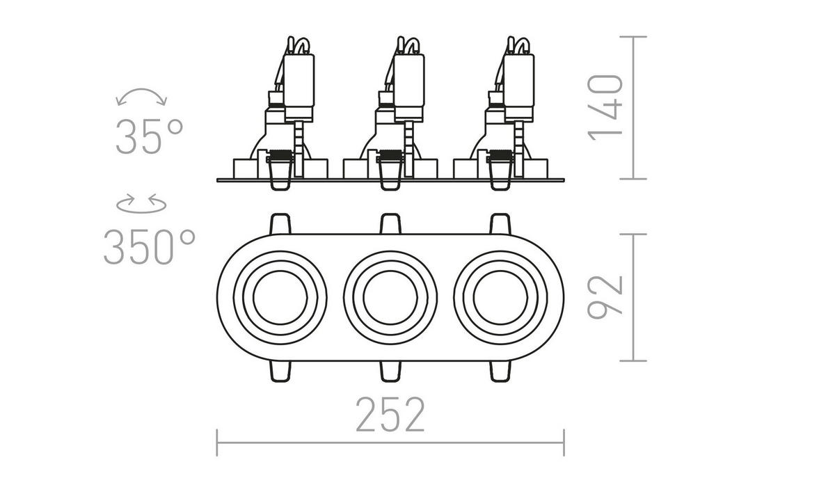 LEUCHTE BIZZ III gebürstetes Aluminium 150 W - Silberfarben, Metall (25.2/92/25cm) - Rendl