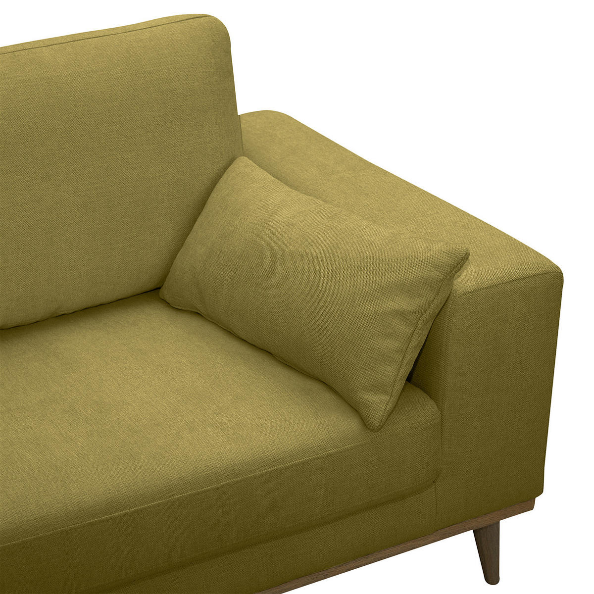 2-SITZER SOFA - Eichefarben/Olivgrün, Eichenholz/Textil (197/81/88cm) - home24