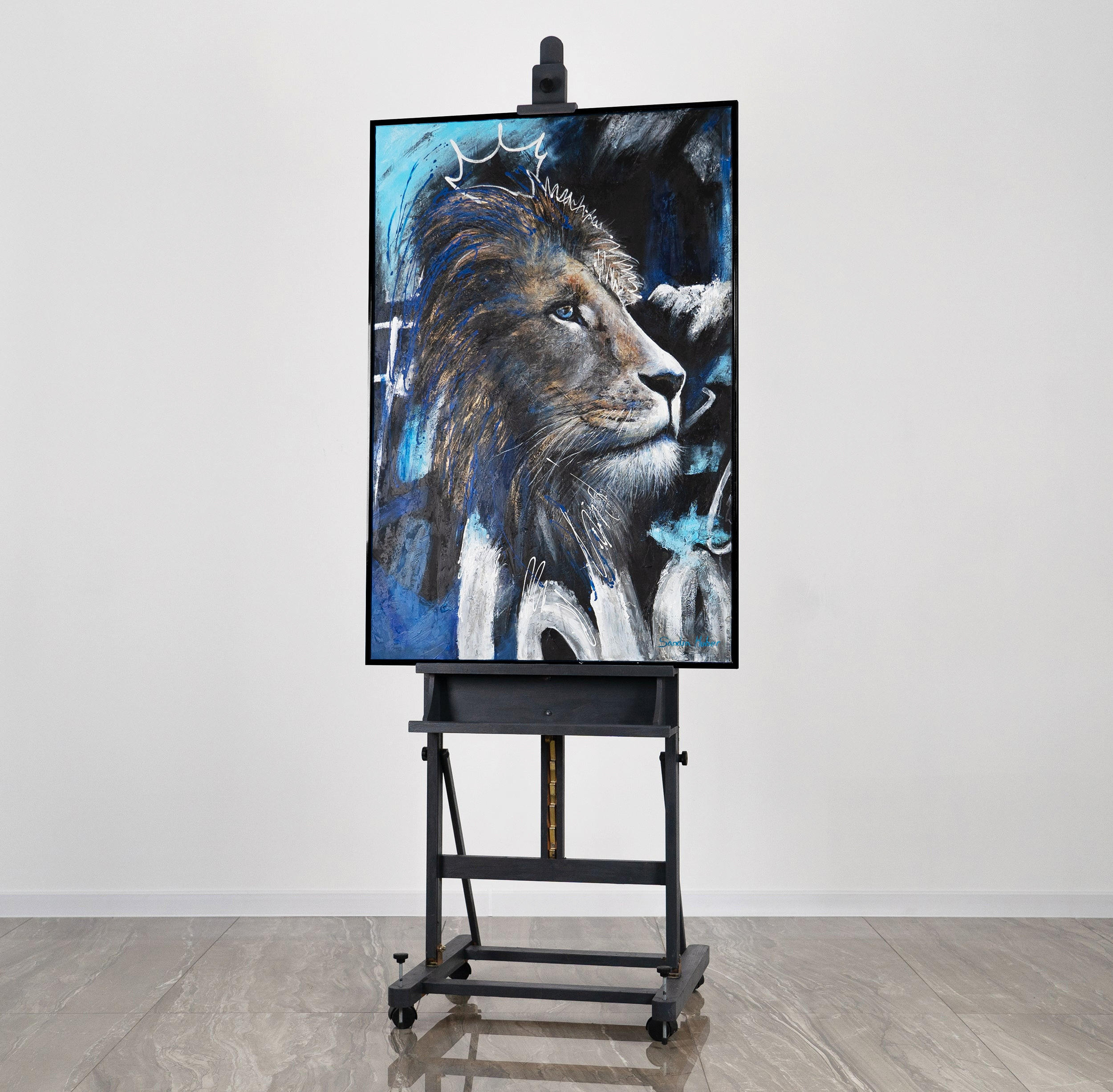 GEMÄLDE Erwachen der Kraft Schattenfugenrahmen Schwarz 140x100 cm - Schwarz, Holz (140/100cm) - YS-art gallery
