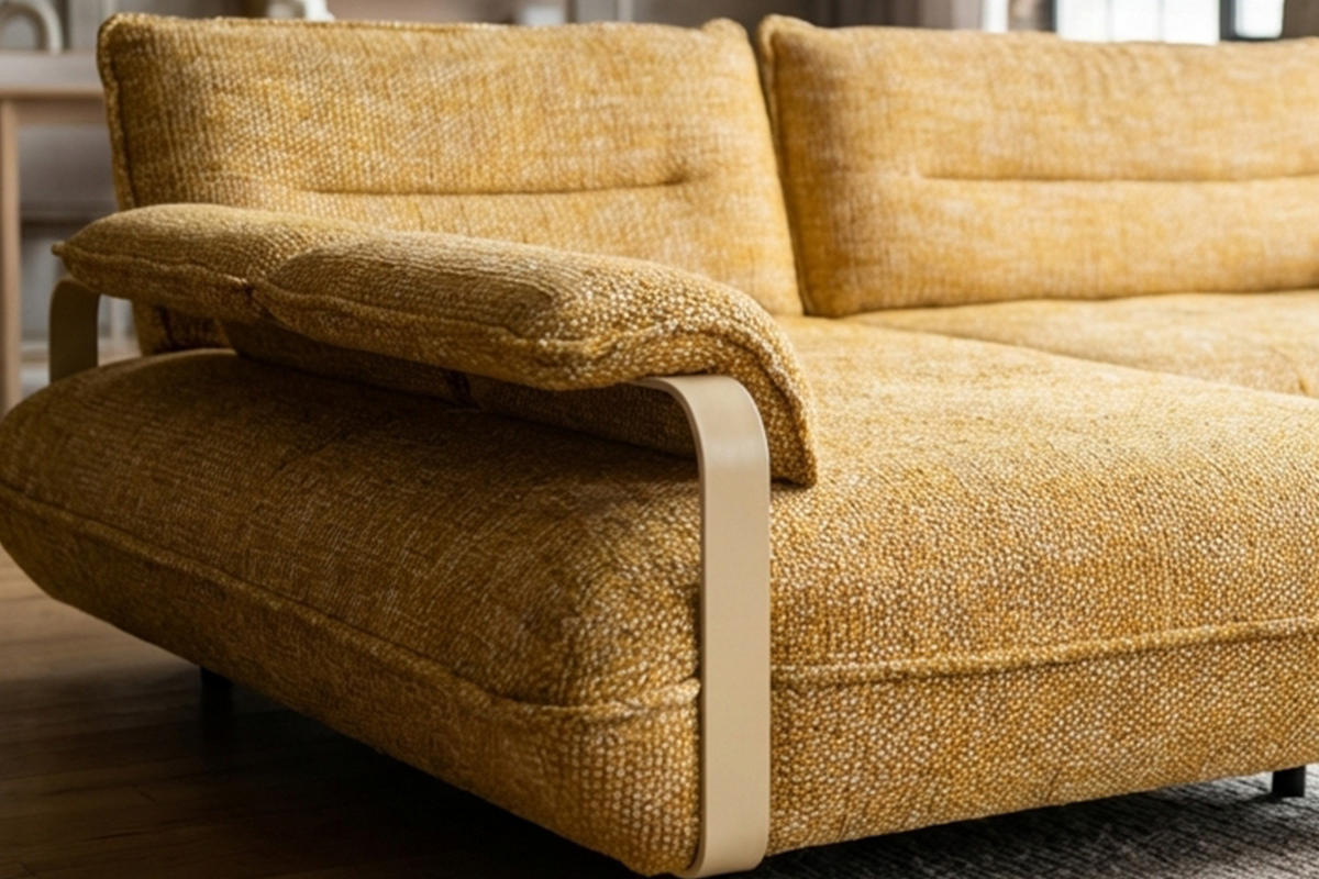 ECKSOFA ANISSA Gelb Flachgewebe - Gelb/Schwarz, Kunststoff/Textil (297/185cm) - KAWOLA