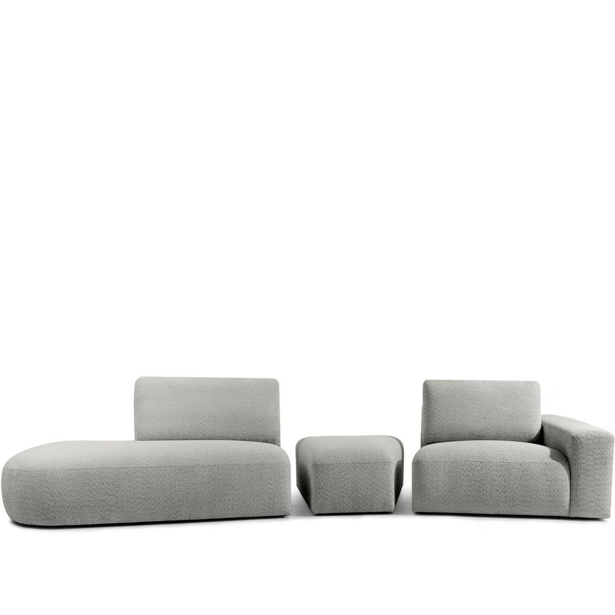 4-SITZER ECKSOFA ZUCCO Boucle links, Hellgrau - Hellgrau, Textil (350/84/105cm) - KONSIMO®