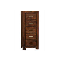 KOMMODE Sheesham 50x40x120 braun lackiert METRO LIFE #120 - Braun, Holz (50/120/40cm) - Massivmoebel24