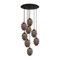 GALERIELEUCHTE Echos 8-flammig Rauch Ø 25cm - Anthrazit/Schwarz, Glas (25/25/28cm) - s.luce