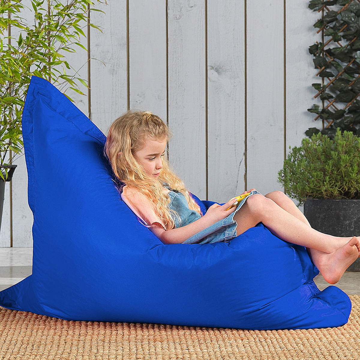OUTDOORSITZSACK für Kinder - Blau, Kunststoff (100/20/125cm) - Veeva