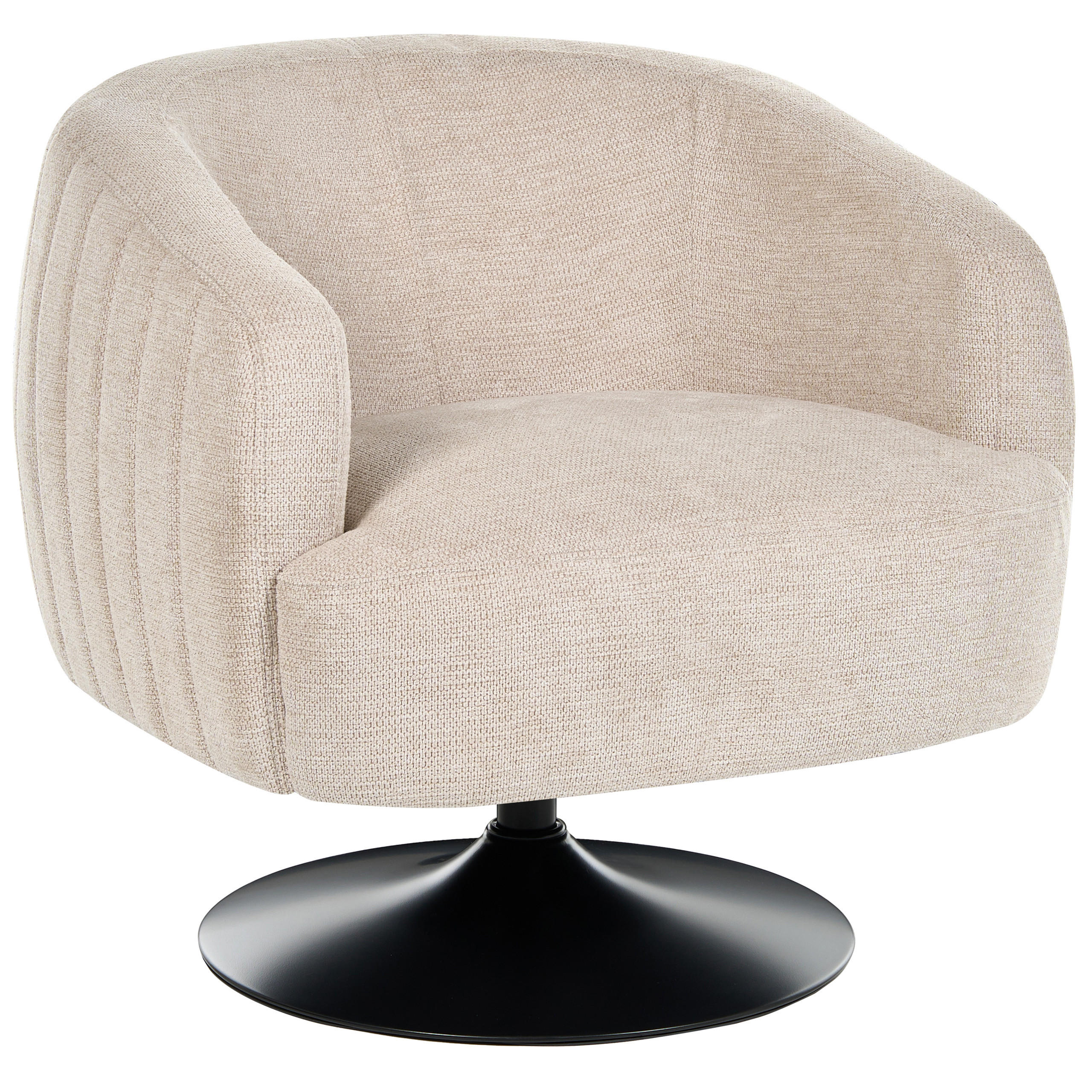 DREHSESSEL Stoff Hellbeige Norager - Beige/Schwarz, Textil/Metall (73/72/81cm) - Beliani