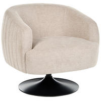 DREHSESSEL Stoff Hellbeige Norager - Beige/Schwarz, Textil/Metall (73/72/81cm) - Beliani