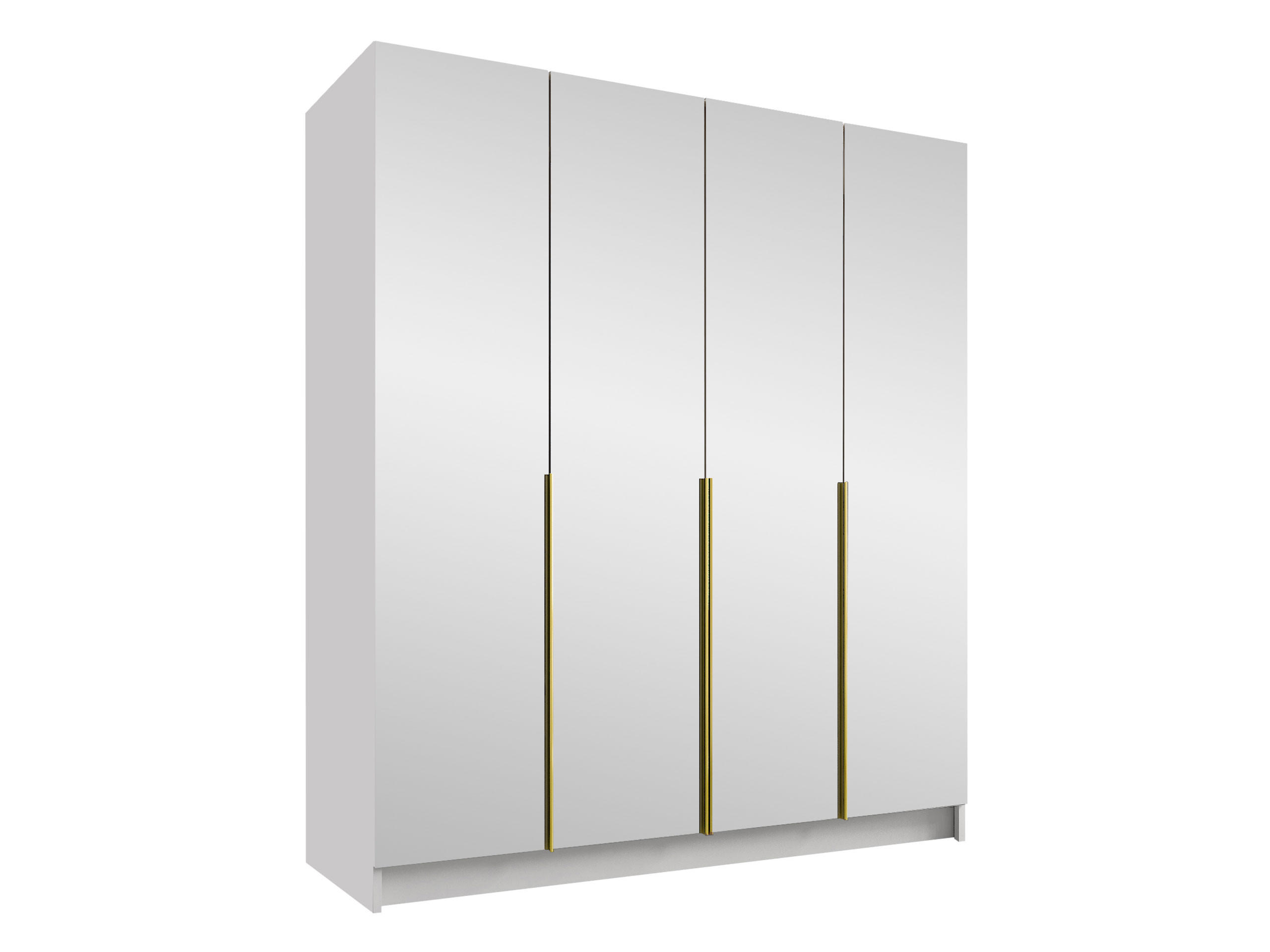 Mirjan24 Kleiderschrank Weiß, Gold 200x215x58 cm