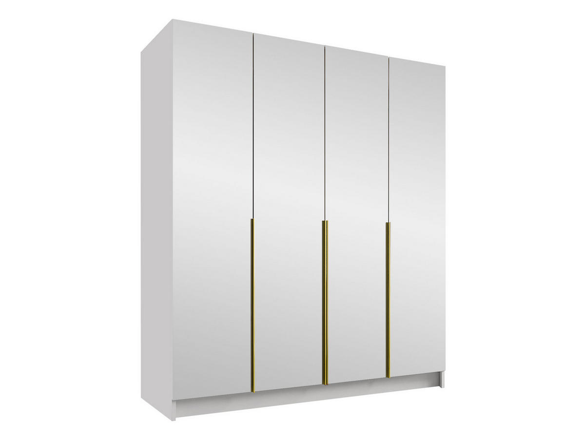KLEIDERSCHRANK Santi III - Goldfarben/Multicolor, Holzwerkstoff/Metall (200/215/58cm) - MIRJAN24