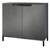 KOMMODE Sylt Beton Dunkel Optik - Dunkelgrau, Holzwerkstoff (92.5/83.5/35cm) - Vladon