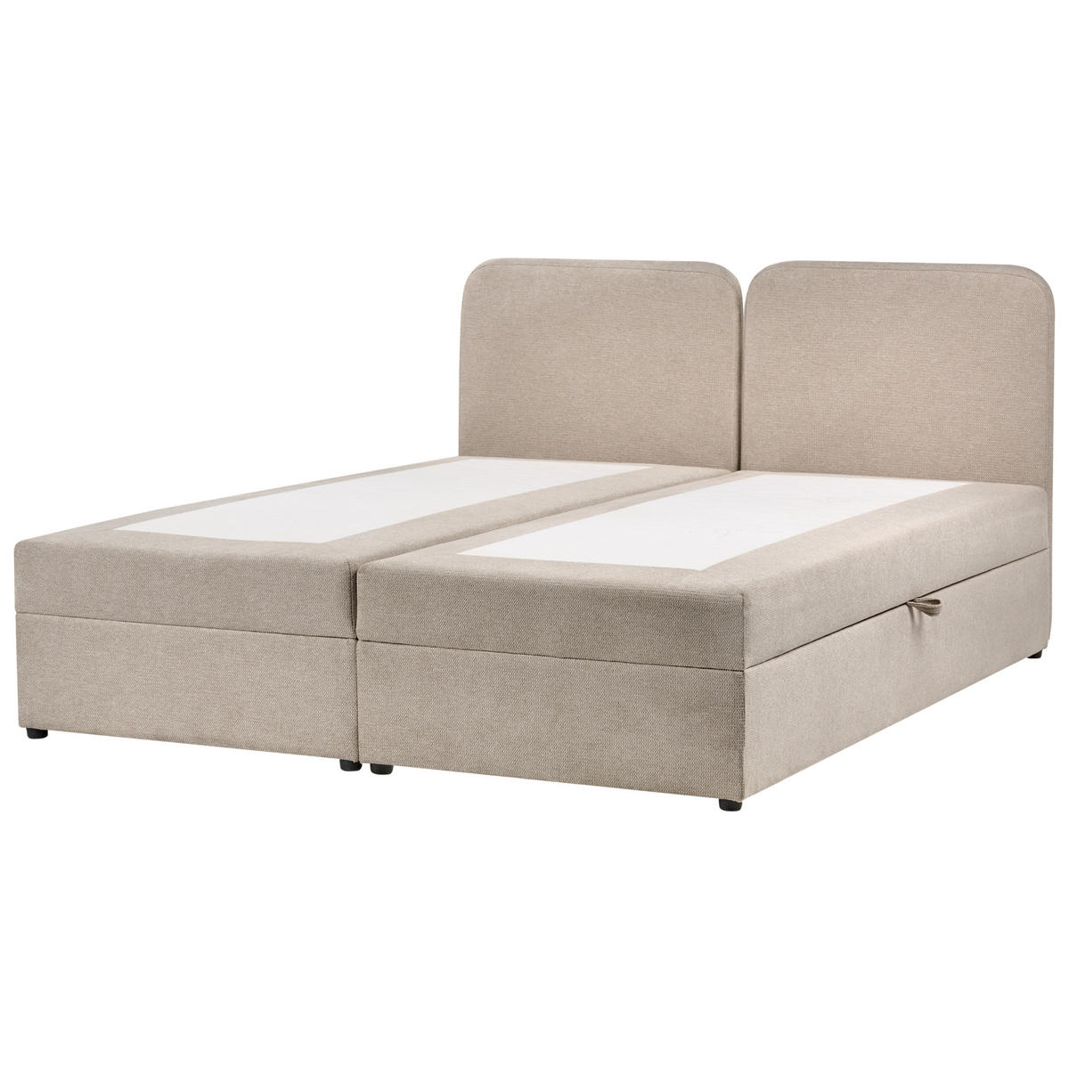 BOX POSTELJA s prostorom za shranjevanje 180/200 blago sivo rjava Chancellor - sivorjava, tekstil (180/200cm) - Beliani